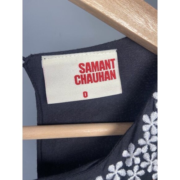 Anthropologie Samant Chauhan Floral Embroidered Tiered Maxi‎ Dress Women's 0 (S) - Picture 10 of 15